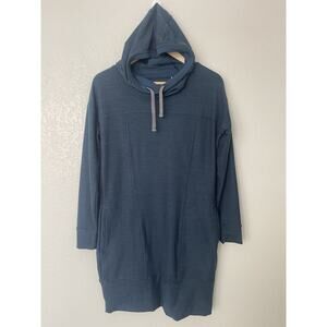 Toad & Co Hoodie Dress Womens Small Sweatshirt Dress Intermosso Blue Teal